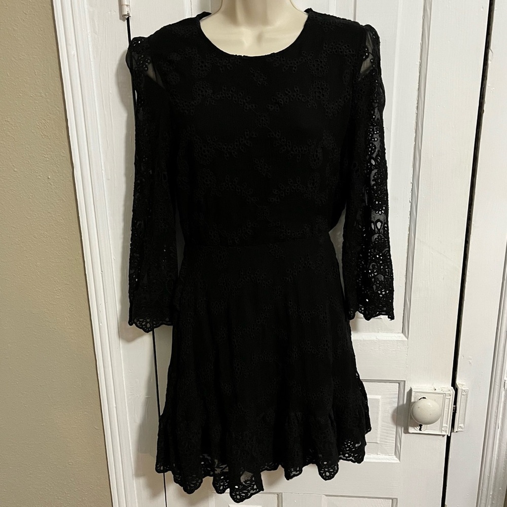 Jen’s Pirate Booty Magdalena Valley Eyelet Dress Black XS R1 - Picture 1 of 7